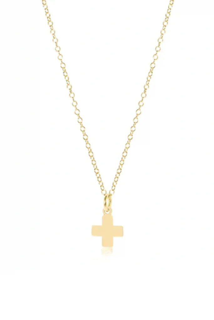 enewton: 16" Necklace Gold- Signature Cross Gold Charm