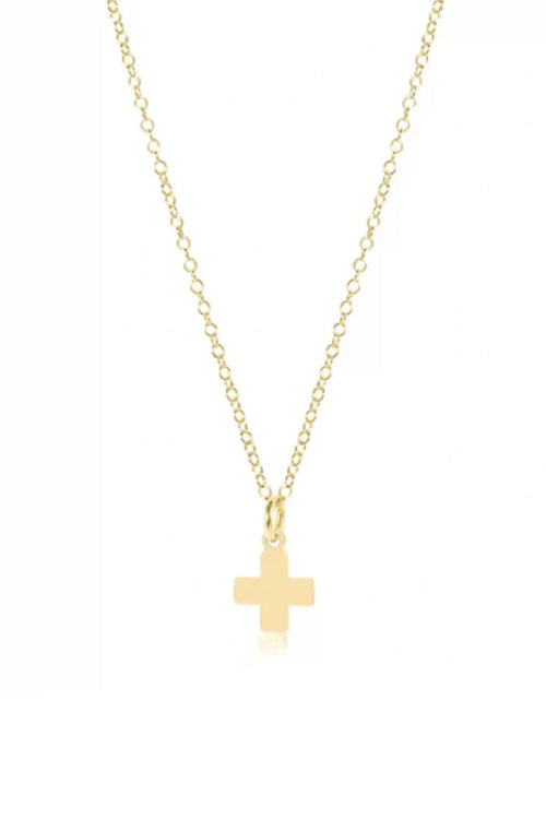 enewton: 16" Necklace Gold- Signature Cross Gold Charm