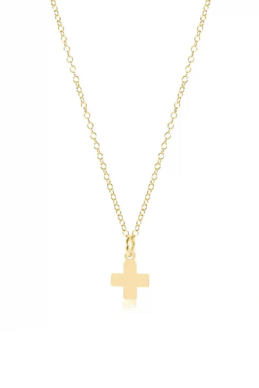 enewton: 16" Necklace Gold- Signature Cross Gold Charm