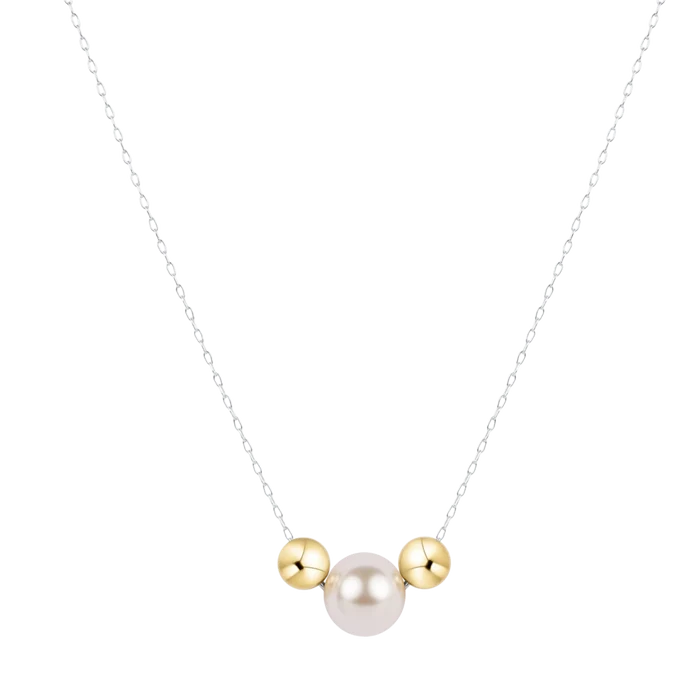 ENEWTON 16" necklace mixed metal - purpose gold pearl