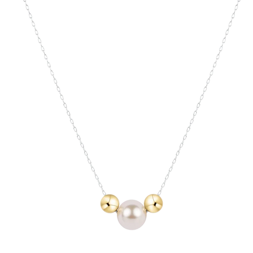 ENEWTON 16" necklace mixed metal - purpose gold pearl