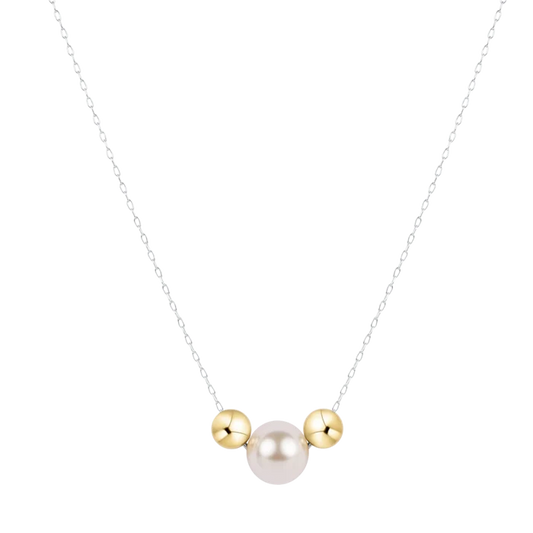 ENEWTON 16" necklace mixed metal - purpose gold pearl