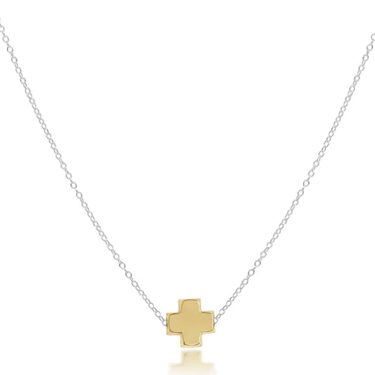 Enewton 16" necklace sterling mixed metal - signature cross gold