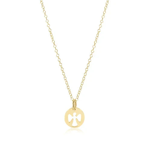 Enewton 16in Necklace Gold - Small Guardian Angel Disc Charm