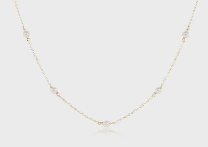 enewton 17” Simplicity Chain Gold-Classic 6mm Pearl