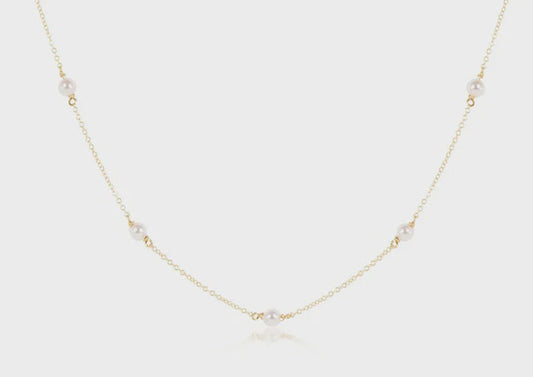 enewton 17” Simplicity Chain Gold-Classic 6mm Pearl