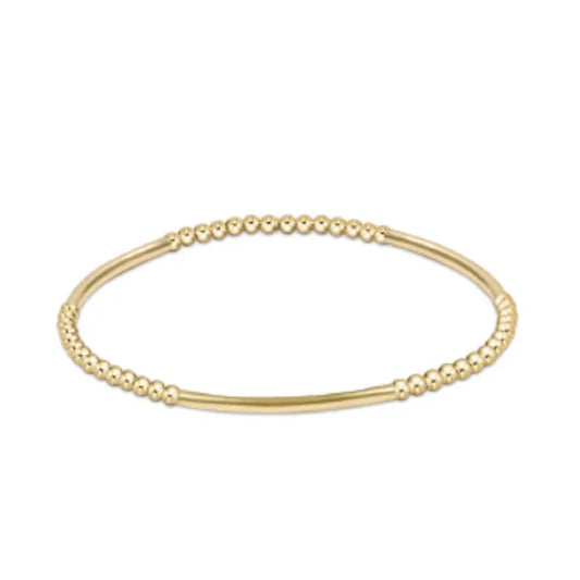 enewton 6.25" Bliss Bar Gold Pattern Bead 2.5 MM Bracelet - Gold