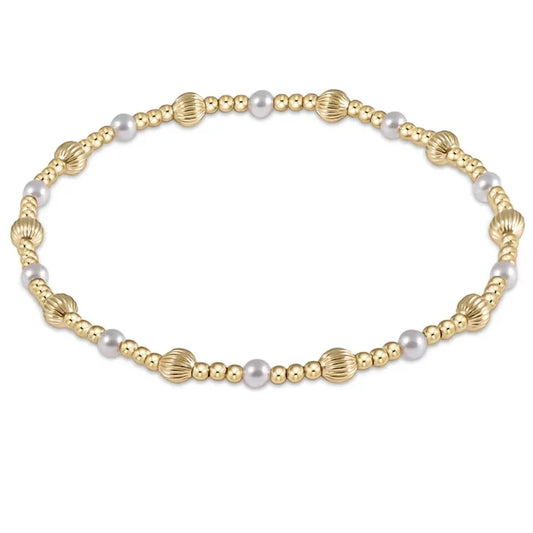 enewton 6.25" Dignity Sincerity Gold 4mm Bracelet - Pearl