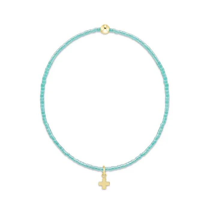 enewton 6.25" Hope Classic Bracelet Signature Cross Small Gold Charm in Sea Glass