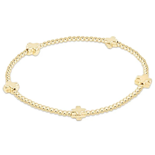 enewton 6.25" Signature Cross Small 2mm Gold Bracelet - Gold
