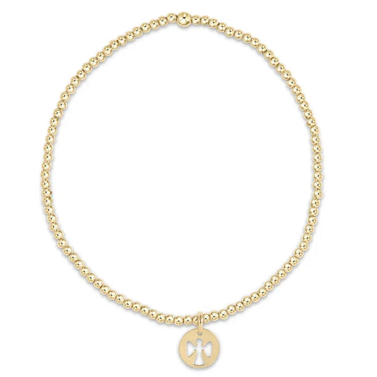enewton 6.25"Classic Gold 2mm Bracelet - Guardian Angel Small Gold Disc