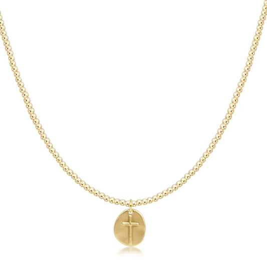 enewton choker classic gold 2mm bead - inspire small gold charm