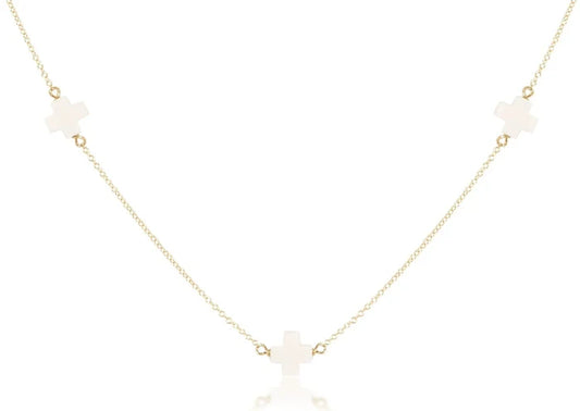 enewton choker simplicity chain gold - signature cross off-white