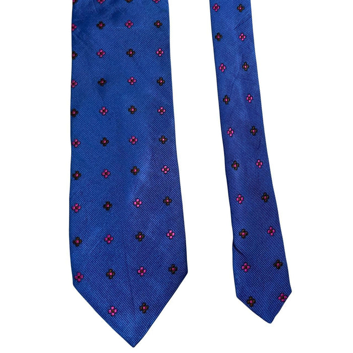 Ermenegildo Zegna blue silk tie with subtle sheen and classic design.