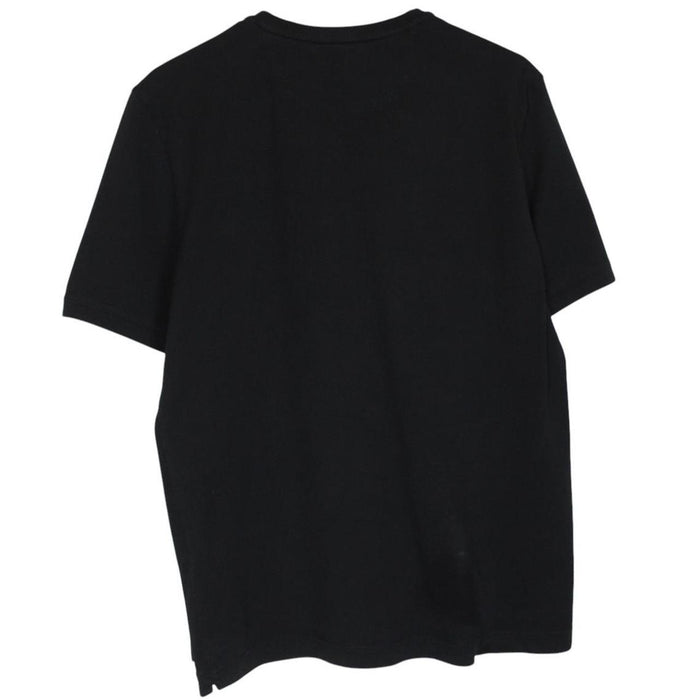 Fendi black cotton t-shirt with red Bag Bug eyes graphic and pocket detail.
