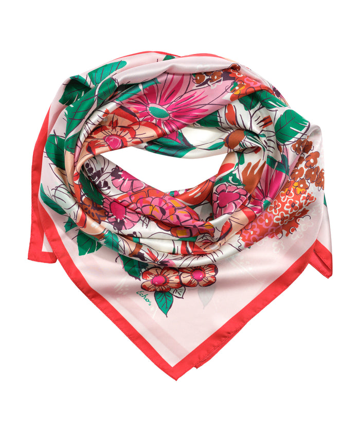 Floral Bouquet 35" Silk Square in color beach pink