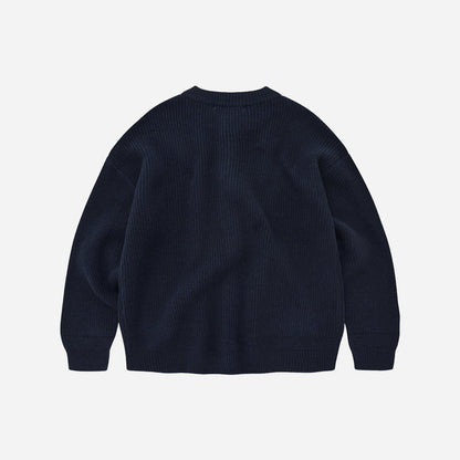 Frizmworks HEAVY WOOL ROUND CARDIGAN - NAVY