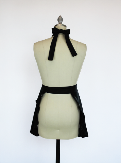 Gothic Glam Apron with Neon Green Spiderweb Heart Detail