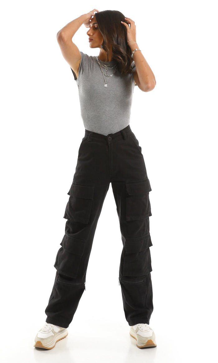 Heather Grey Cap Sleeve Slim Fit T-Shirt - 95796