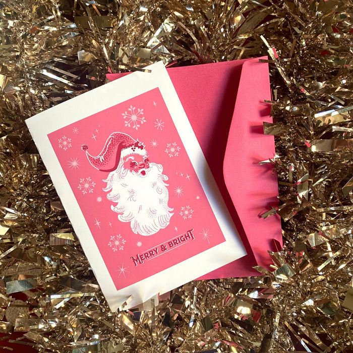 Holiday Skate Stocking Greeting Cards: Retro Santa / Medium - A6