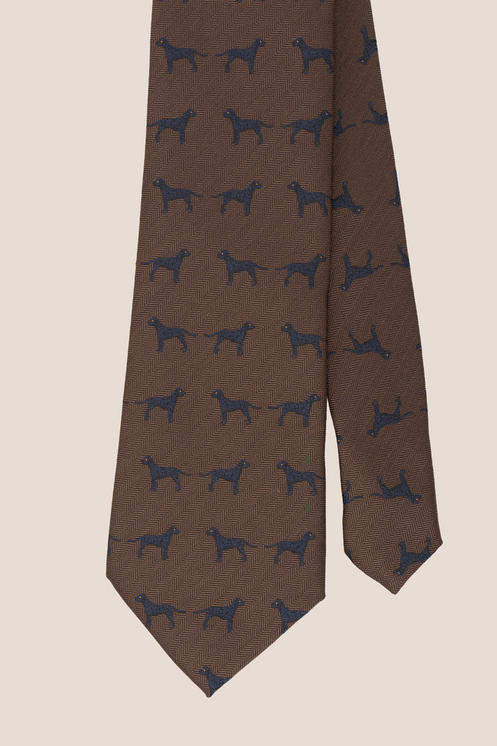 Hound Brown tie with sophisticated design, ideal for weddings, office wear, and formal occasions.