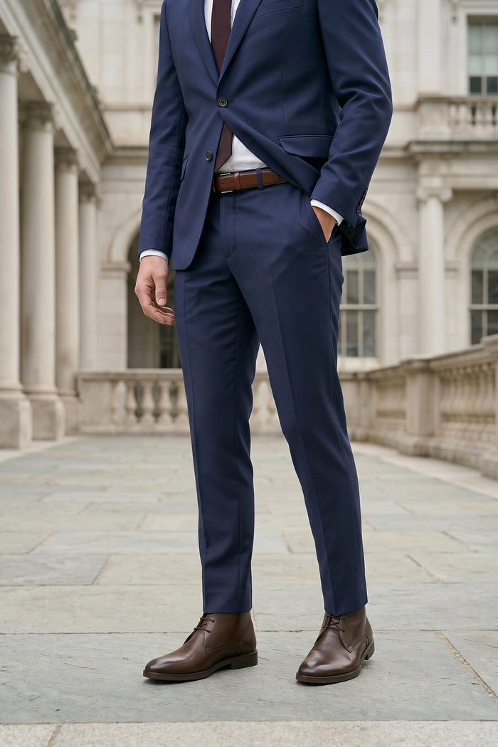 Jefferson Brown Chukka leather boots for men in premium saffiano leather, blending bold style, casual elegance, and refined sophistication.