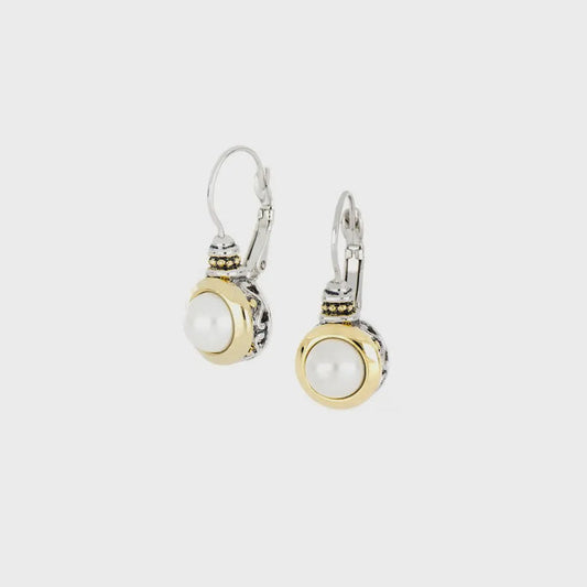 John Medeiros Pérola Collection - White Pearl French Wire Earrings