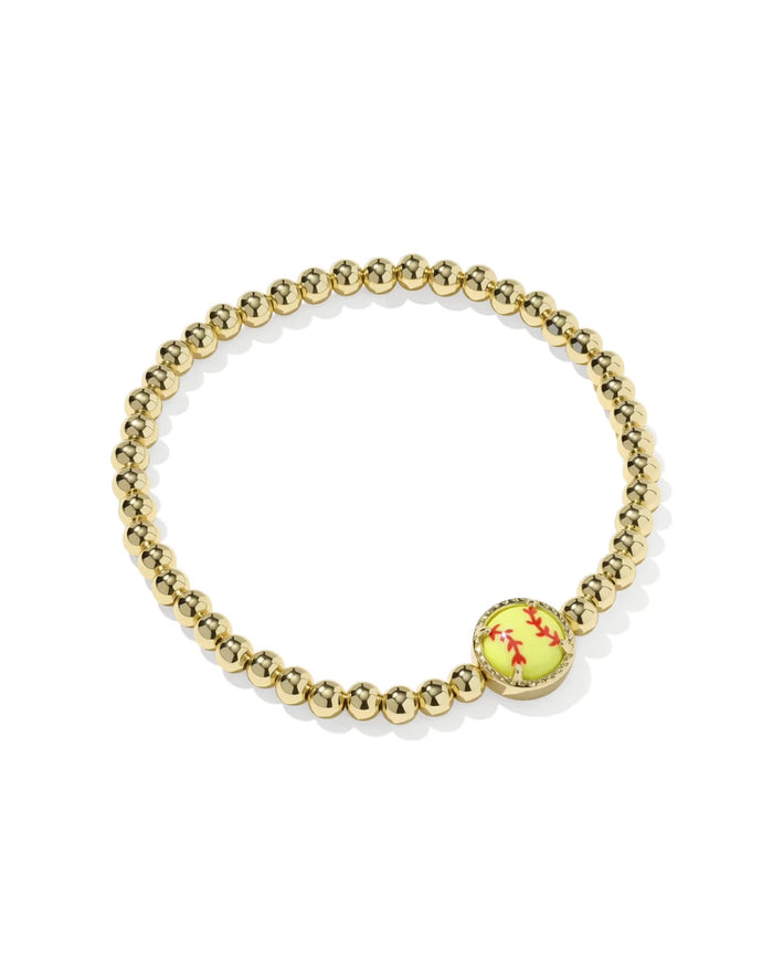 Kendra Scott Softball Gold Stretch Bracelet in Chartreuse Magnesite