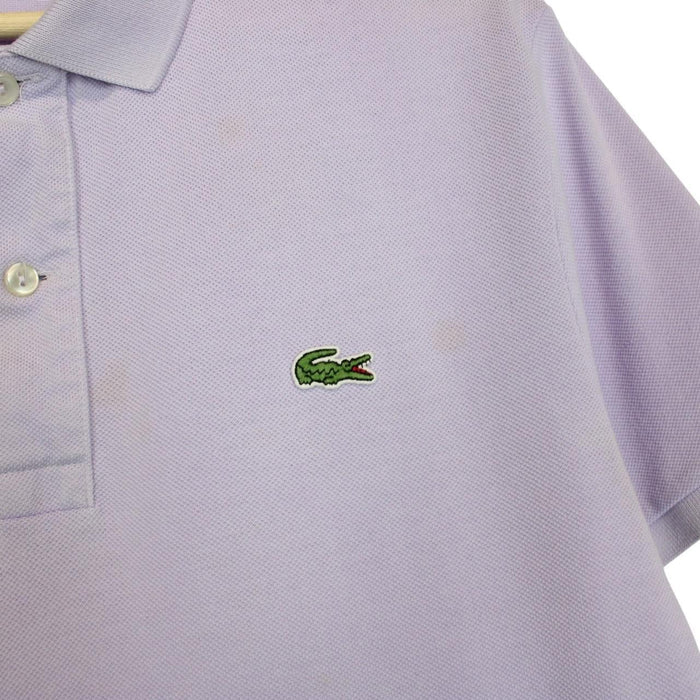 Lacoste lilac purple cotton polo shirt with embroidered crocodile logo and pocket.