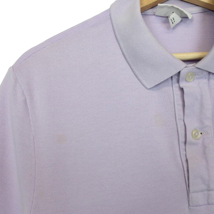 Lacoste lilac purple cotton polo shirt with embroidered crocodile logo and pocket.