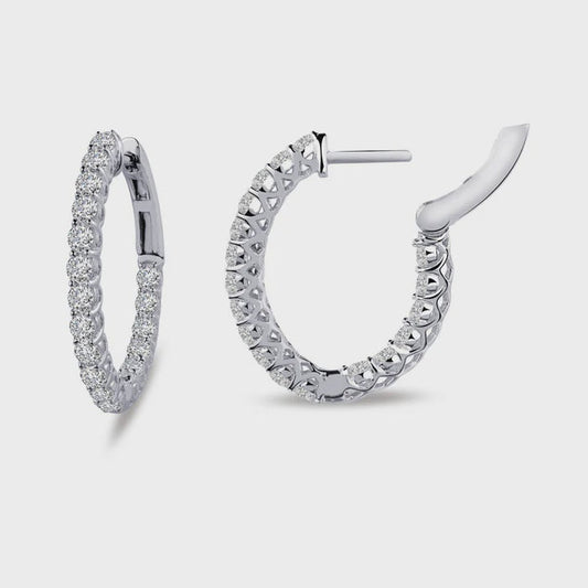 Lafonn Silver 16 mm x 20 mm Oval Hoop Earrings