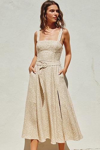 Latte Dots Midi Dress
