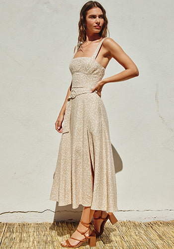 Latte Dots Midi Dress