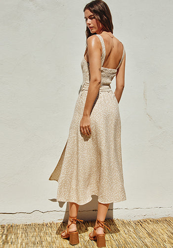 Latte Dots Midi Dress