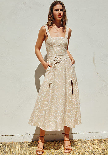Latte Dots Midi Dress