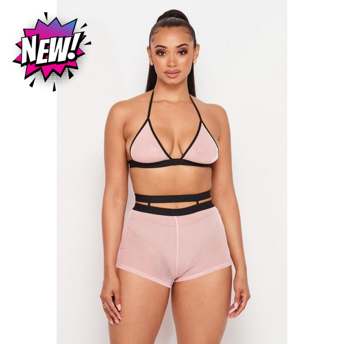 Lay Low....Bra Crop Mesh Short Set | Swagg Boutique LLC.