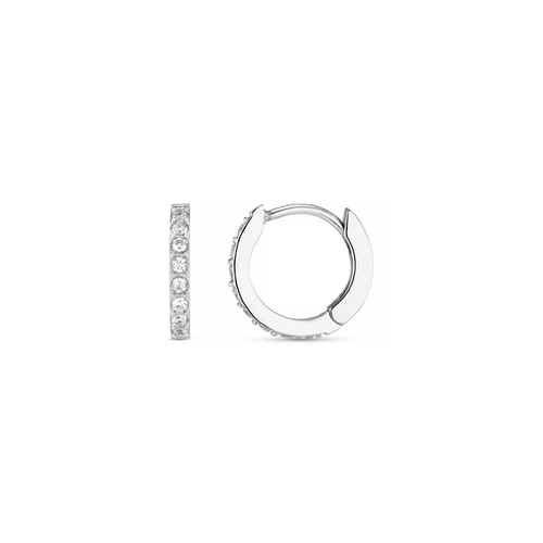 LUXE Pavé Huggie Hoop Earrings - Silver