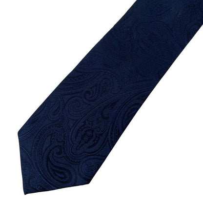 Michael Kors Navy Blue and Black Abstract Pattern Silk Tie