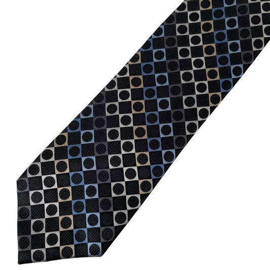 Michael Kors Black Circle Pattern Silk Tie