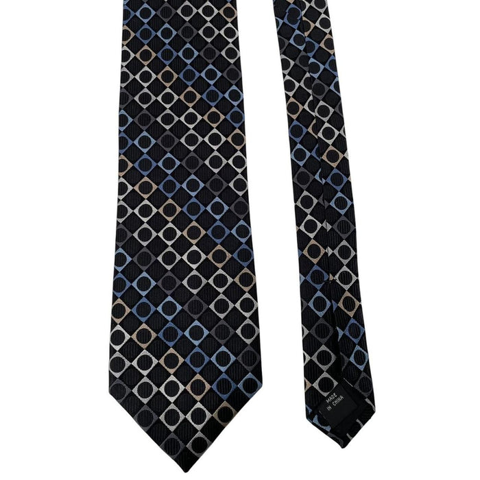 Michael Kors Black Circle Pattern Silk Tie