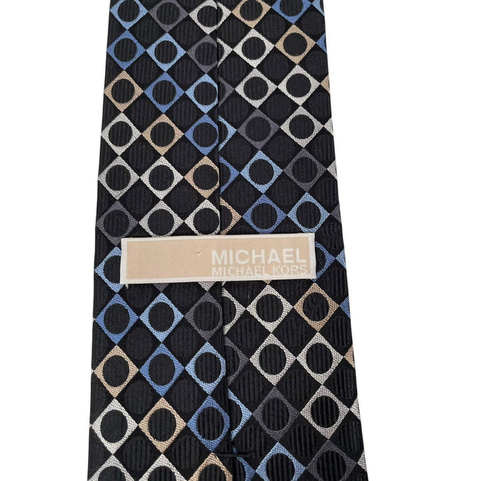 Michael Kors Black Circle Pattern Silk Tie