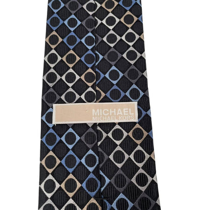 Michael Kors Black Circle Pattern Silk Tie