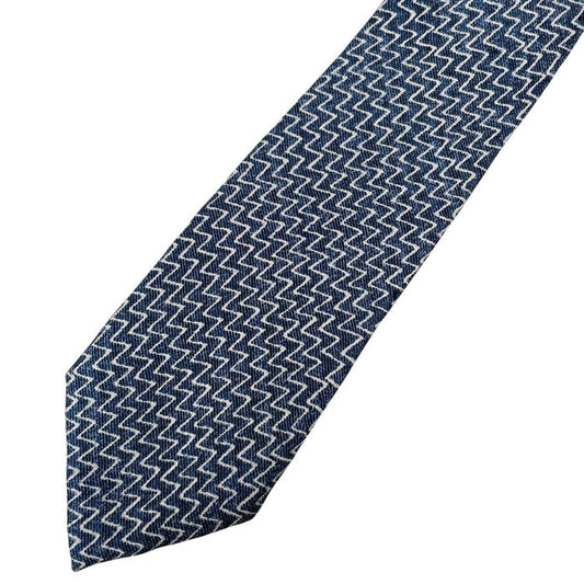 Michael Kors Blue Geometric Pattern Silk Tie