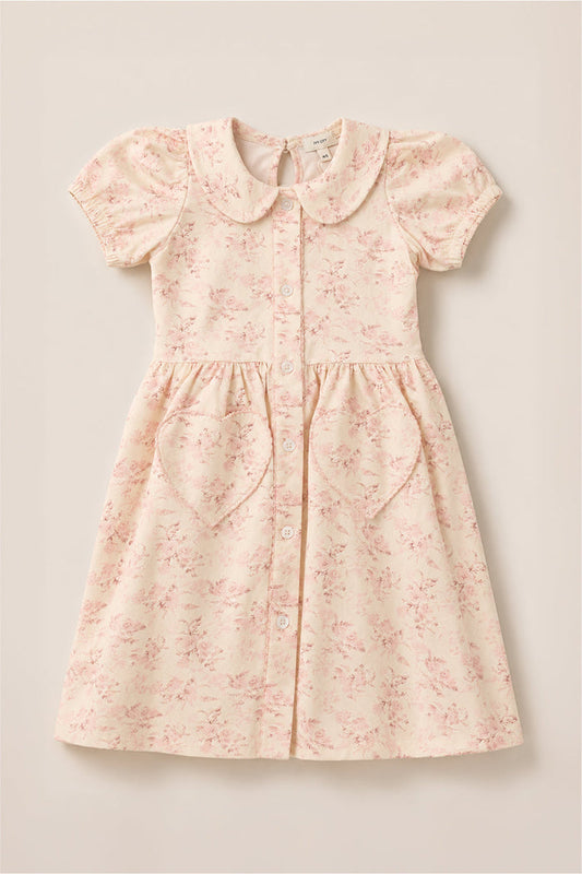 Mini Alayna Play Dress in Banana Creme Aquarelle Fleur