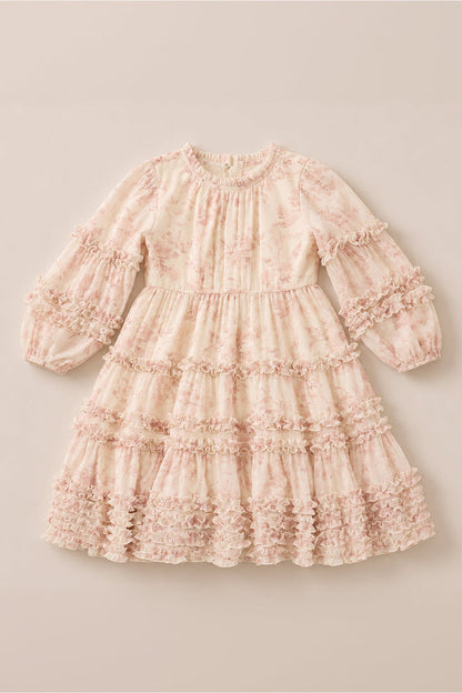 Mini Geneva Dress in Banana Creme Aquarelle Fleur