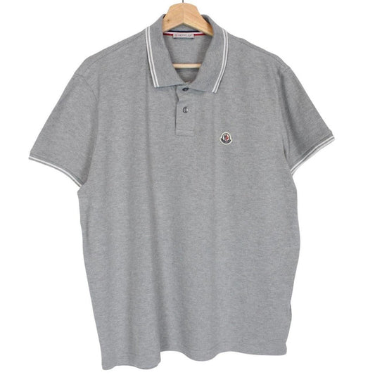 Moncler Maglia Manica Corta Grey Short Sleeve Cotton Polo Shirt