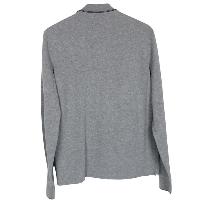 Moncler Maglia Manica Lunga Grey Long Sleeve Cotton Polo Shirt