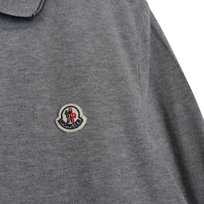 Moncler Maglia Manica Lunga Grey Long Sleeve Cotton Polo Shirt