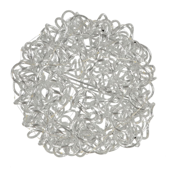Christmas decoration with aluminium twisted ribbons and LED lights