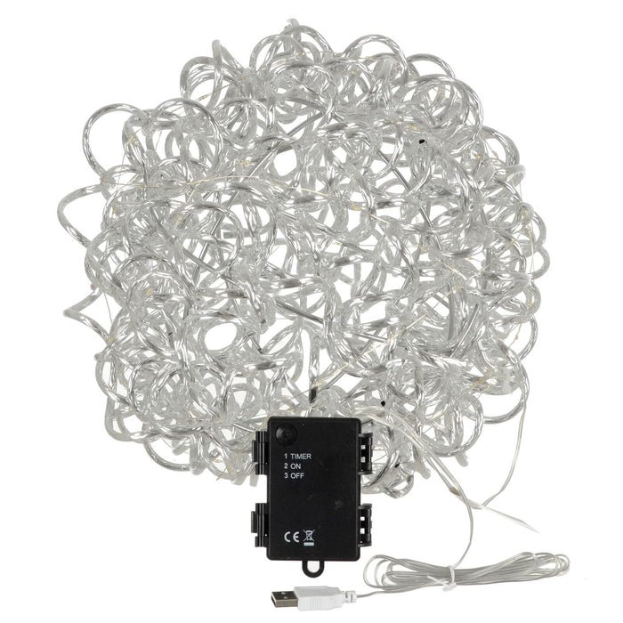 Battery pack and USB cable operated Christmas ball decoration